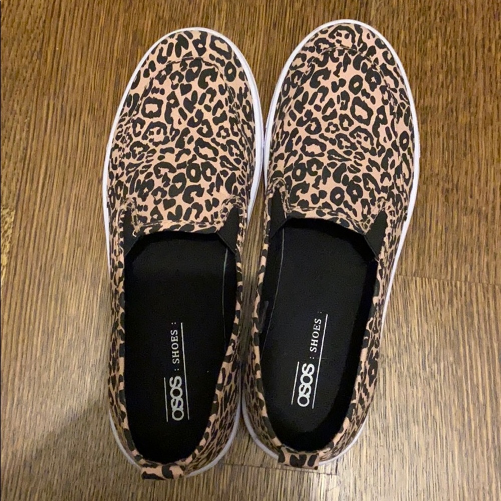 ASOS cheetah print slip on shoes